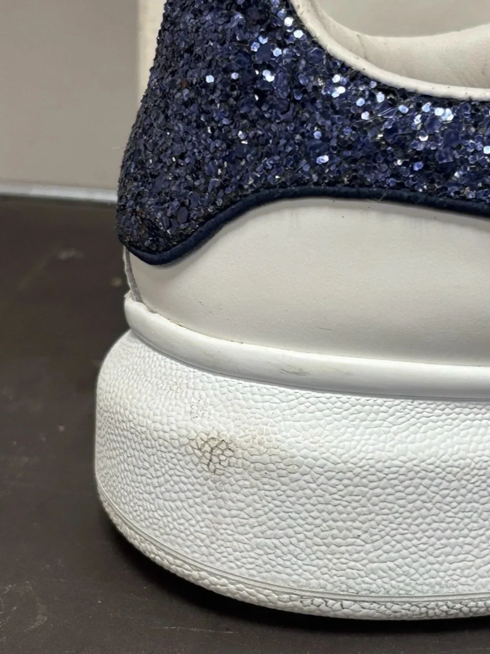 alexander mcqueen sneakers navy glitter sz 40